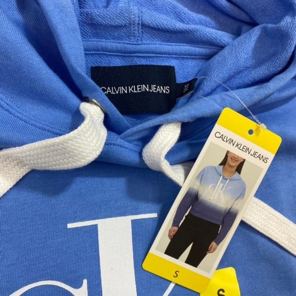 Calvin Klein Tie Dye Crop Hooded Sweatshirt - Picture 5 of 12